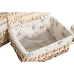 Coș pentru rufe murdare Home ESPRIT Natural răchită Shabby Chic 42 x 33 x 20 cm 3 Piese