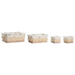 Coș pentru rufe murdare Home ESPRIT Natural răchită Shabby Chic 36 x 25 x 16 cm 4 Piese