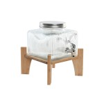 Dispenser de Apă Home ESPRIT Transparent Natural Bambus Geam 3,5 L 19 x 19 x 16 cm
