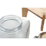 Dispenser de Apă Home ESPRIT Transparent Natural Bambus Geam 3,5 L 19 x 19 x 16 cm