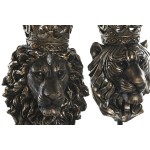 Figură Decorativă Home ESPRIT Maro închis Leu Coroană 21 x 18 x 44 cm (2 Unități)