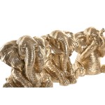 Figură Decorativă Home ESPRIT Auriu* Elefant 13 x 12 x 14 cm (3 Unități)