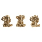 Figură Decorativă Home ESPRIT Auriu* Elefant 13 x 12 x 14 cm (3 Unități)