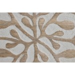 Decorațiune de Perete Home ESPRIT Alb Natural Floral 60 x 2,5 x 60 cm (4 Piese)