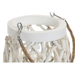 Suport de Lumânări Home ESPRIT Alb Lemn Geam 35 x 35 x 32 cm (2 Unități)