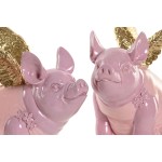 Figură Decorativă Home ESPRIT Roz Porc 19 x 11 x 17 cm (2 Unități)