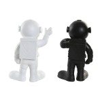 Figură Decorativă Home ESPRIT Alb Negru Auriu* Astronaut / Astronaută 20 x 13 x 27 cm (2 Unități)