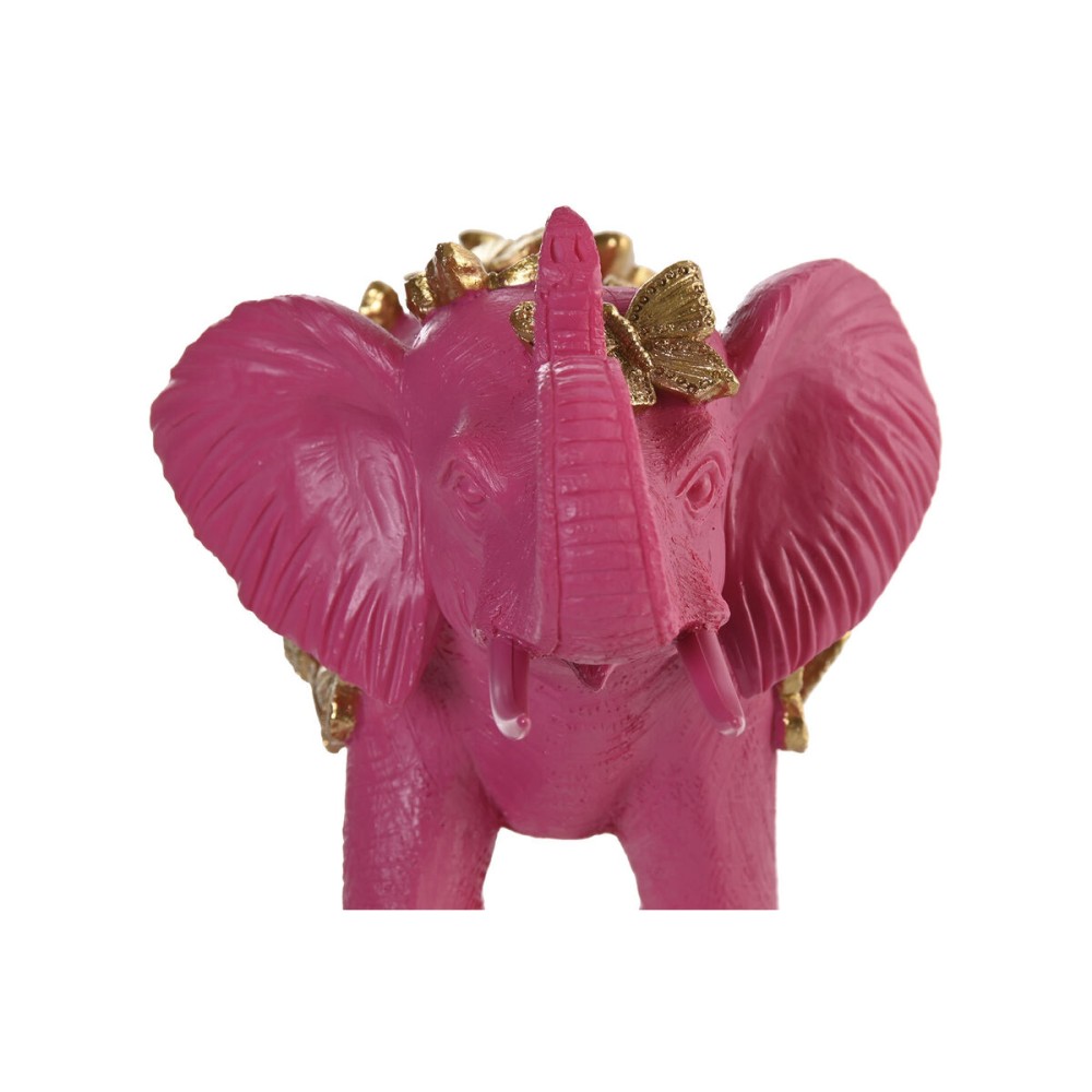 Figură Decorativă Home ESPRIT Auriu* Fucsia Elefant 26 x 13,5 x 19 cm