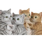 Figură Decorativă Home ESPRIT Maro Gri Pisici 13,5 X 9 X 18 CM (2 Unități)