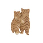 Figură Decorativă Home ESPRIT Maro Gri Pisici 13,5 X 9 X 18 CM (2 Unități)