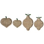 Decorațiune pentru Centrul Mesei Home ESPRIT Verde Natural Metal Fibră naturală 33 X 32 X 8 CM (2 Unități)