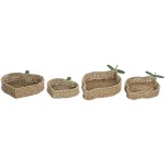 Decorațiune pentru Centrul Mesei Home ESPRIT Verde Natural Metal Fibră naturală 33 X 32 X 8 CM (2 Unități)