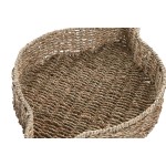 Decorațiune pentru Centrul Mesei Home ESPRIT Verde Natural Metal Fibră naturală 33 X 32 X 8 CM (2 Unități)