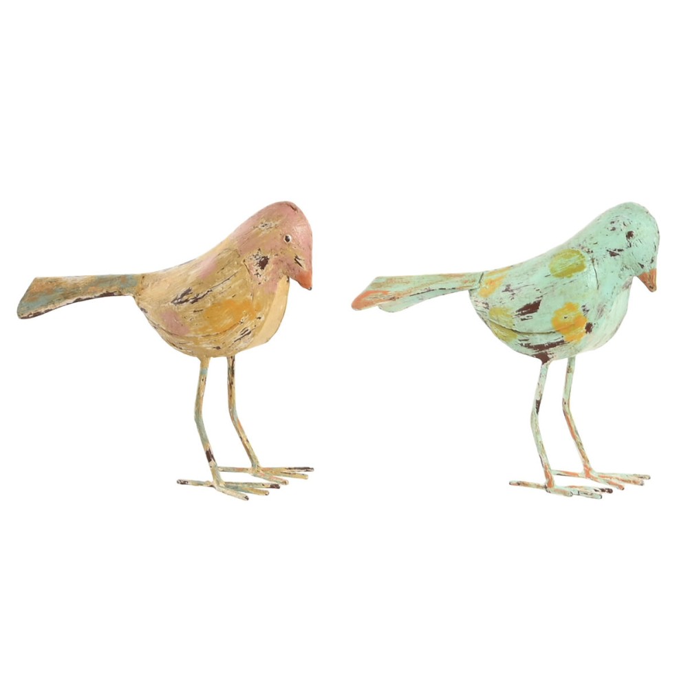 Figură Decorativă Home ESPRIT Verde Roz 26 x 9 x 24 cm (2 Unități)