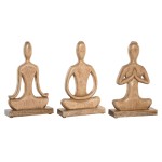 Figură Decorativă Home ESPRIT Maro Deschis Natural Yoga Arab 17,7 X 6 X 28,5 CM (3 Unități)