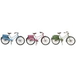 Figură Decorativă Home ESPRIT Albastru Roșu Verde Roz Bicicletă Vintage 30 x 9 x 15 cm (3 Unități)
