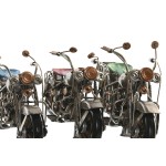 Figură Decorativă Home ESPRIT Albastru Verde Roz Argintiu Motocicletă Vintage 27 X 10 X 15 CM (3 Unități)