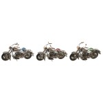 Figură Decorativă Home ESPRIT Albastru Verde Roz Argintiu Motocicletă Vintage 27 X 10 X 15 CM (3 Unități)