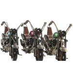 Figură Decorativă Home ESPRIT Albastru Verde Liliachiu Motocicletă Vintage 23 x 8 x 11 cm (3 Unități)
