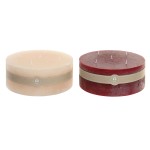 Lumânare Home ESPRIT Roșu Crem Crăciun 25 x 25 x 10 cm (2 Unități)