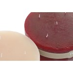 Lumânare Home ESPRIT Roșu Crem Crăciun 25 x 25 x 10 cm (2 Unități)