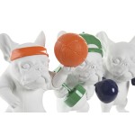 Figură Decorativă Home ESPRIT Alb Multicolor Câine 17 x 13,5 x 24 cm (3 Unități)