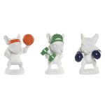 Figură Decorativă Home ESPRIT Alb Multicolor Câine 17 x 13,5 x 24 cm (3 Unități)