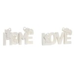 Figură Decorativă Home ESPRIT Alb Oriental 25 X 5 X 13 CM (2 Unități)