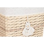 Coș pentru rufe murdare Home ESPRIT Natural răchită Boho 47 x 35 x 55 cm 5 Piese