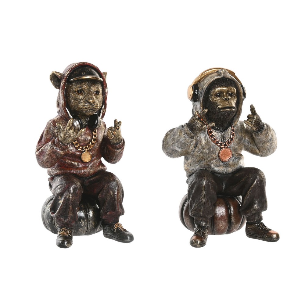 Figură Decorativă Home ESPRIT Maro Auriu* 18,5 X 16,5 X 26,5 CM (2 Unități)