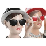 Figură Decorativă Home ESPRIT Negru Roșu Femeie 17,5 X 14 X 27 CM (2 Unități)