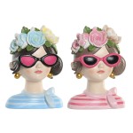 Figură Decorativă Home ESPRIT Albastru Roz Femeie 14 x 10 x 20 cm (2 Unități)