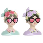 Figură Decorativă Home ESPRIT Albastru Roz Femeie 14,5 X 10,5 X 20 CM (2 Unități)