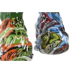 Figură Decorativă Home ESPRIT Albastru Verde Multicolor Câine 9,5 X 13 X 16 CM (2 Unități)