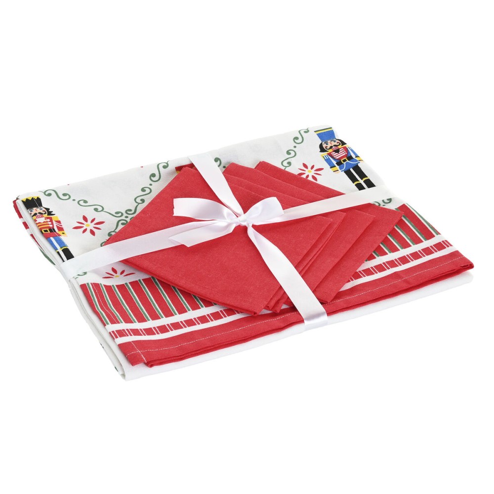 Față de masă din rășină rezistentă la pete Home ESPRIT Roșu Verde Bej (5 Piese)