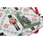 Coș Decorativ Home ESPRIT Alb Roșu Verde Bej Spărgător de nuci Crăciun 30 x 30 x 8 cm (2 Unități)