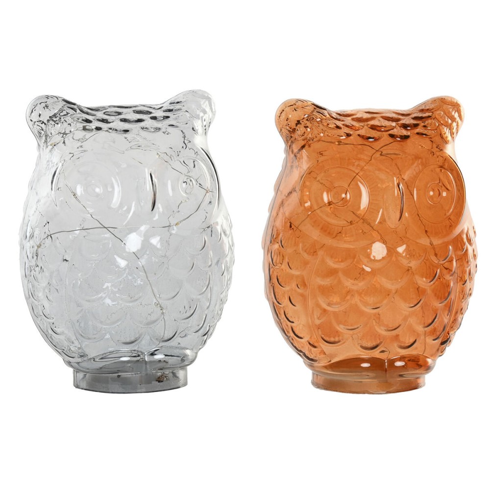 Decorare ușoară Home ESPRIT Geam 15 X 12 X 20 CM (2 Unități)