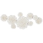 Figură Decorativă Home ESPRIT Alb Auriu* Floare murat 137 X 11 X 56,5 CM