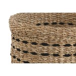 Coș Decorativ Home ESPRIT Negru Natural Iută Iarbă de mare (3 Piese)
