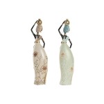 Figură Decorativă Home ESPRIT Verde Bej Africană (2 Unități)