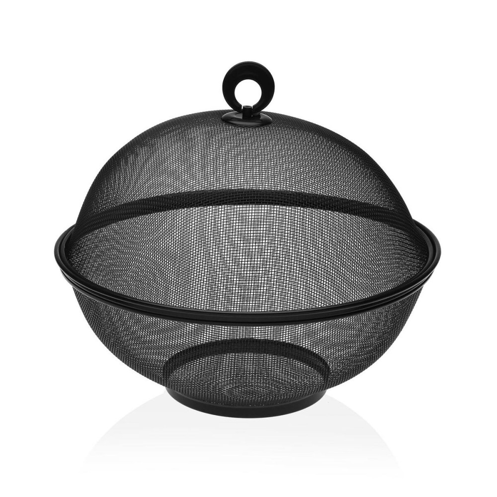 Fructieră Versa Negru Metal Oțel 28 x 28 x 28 cm Cu Capac