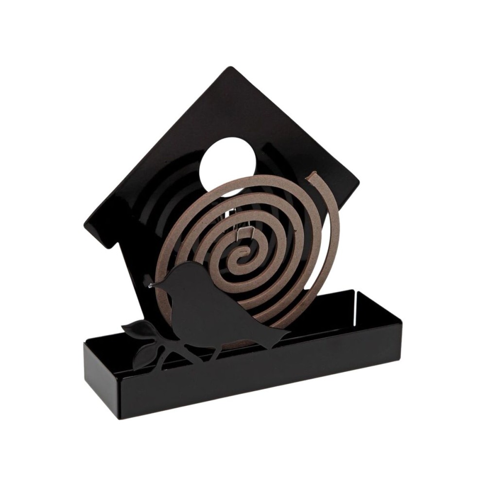Suport pentru spirale anti-țânțari Versa Negru Metal 5 x 17 x 17 cm Pasăre