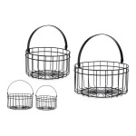 Set de Coșuri Gift Decor Negru Metal