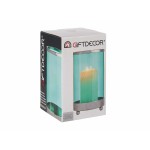 Suport de Lumânări Gift Decor Albastru Argintiu Metal Sticlă 9,7 x 16,5 x 9,7 cm Cilindru