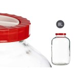 Borcan din Sticlă Roșu Transparent Plastic polipropilenă (8 L)