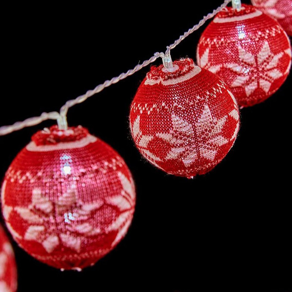 Ghirlanda cu bile LED Krist+ Alb Roșu 2 m Ø 6 cm