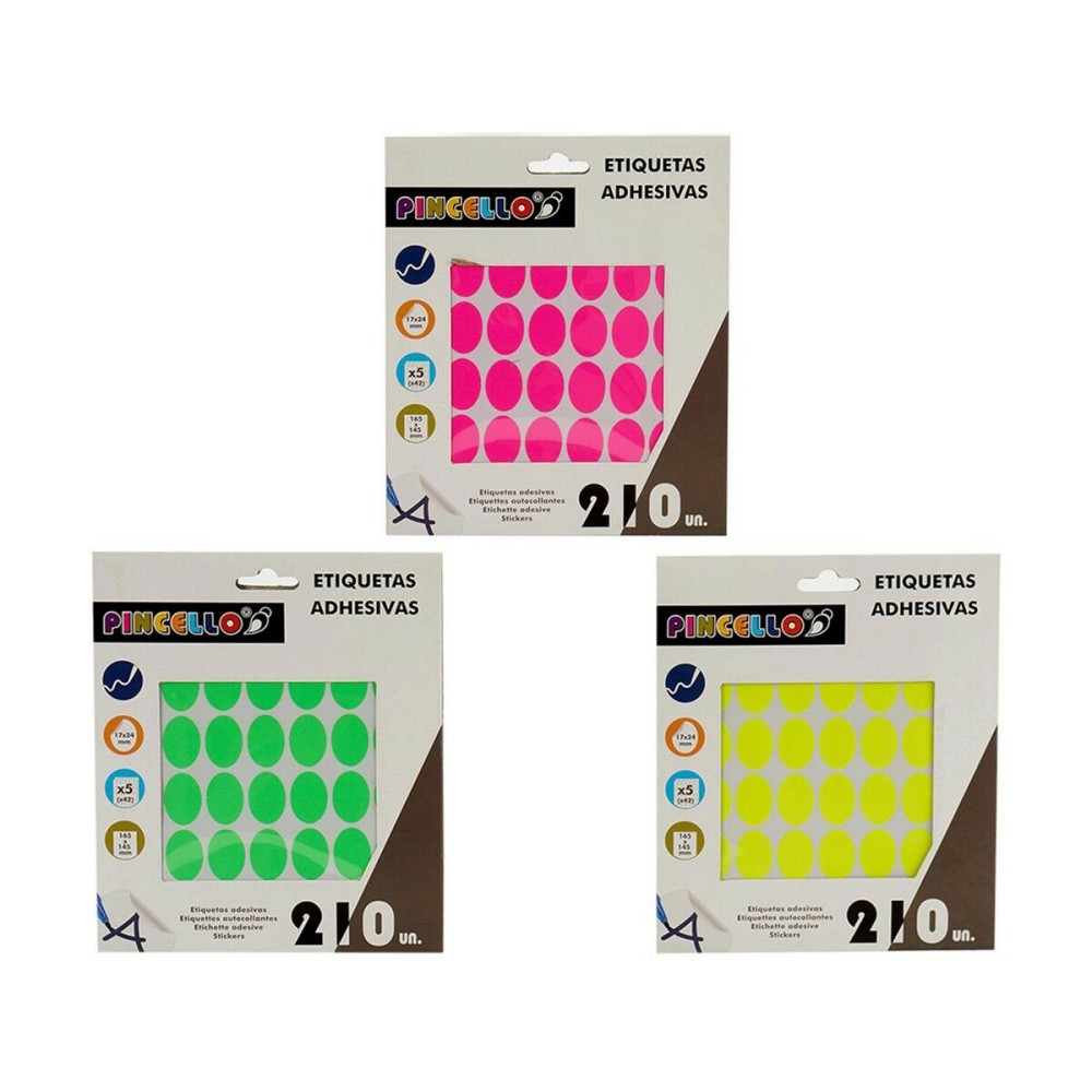 Etichete autoadezive Pincello 17 x 4 x 19 cm 17 x 24 mm Oval (12 Unități)