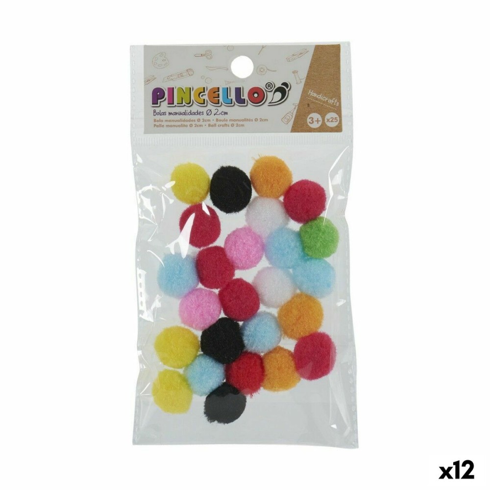 Materiale pentru artizanat Pincello Mingi Multicolor Ø 2 cm 12 Unități