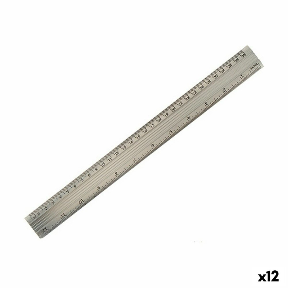 Riglă Pincello Argintiu Aluminiu 0,5 x 35,5 x 4 cm (12 Unități)