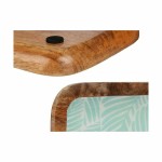 Decorațiune pentru Centrul Mesei Gift Decor Alb Maro Verde Poliester Rășină Lemn de mango 45 x 15 cm 15,2 x 2,54 x 45,7 cm Frunz